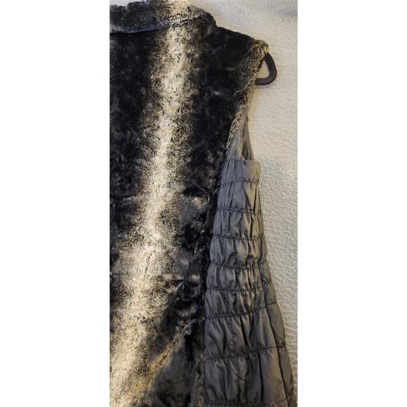 Barbara Lebek Gilet Ladies 18 Faux Fur‎ Vest Jacket Sleeveless Toggle Bodywarmer - Picture 6 of 13